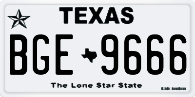 TX license plate BGE9666