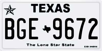TX license plate BGE9672