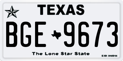 TX license plate BGE9673