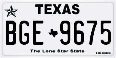 TX license plate BGE9675