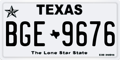 TX license plate BGE9676