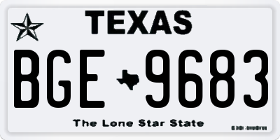 TX license plate BGE9683