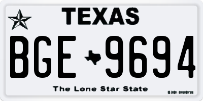 TX license plate BGE9694