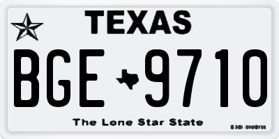 TX license plate BGE9710