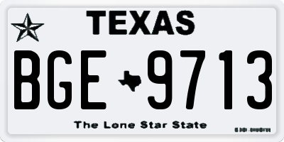 TX license plate BGE9713