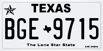 TX license plate BGE9715
