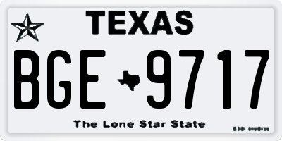 TX license plate BGE9717