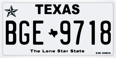 TX license plate BGE9718
