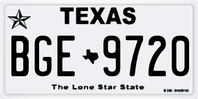 TX license plate BGE9720