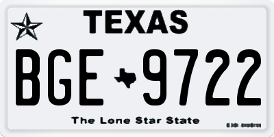 TX license plate BGE9722