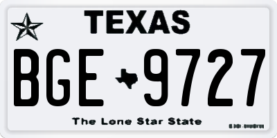 TX license plate BGE9727