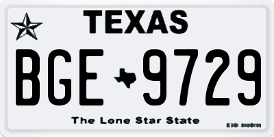 TX license plate BGE9729