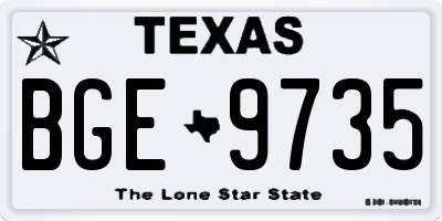 TX license plate BGE9735