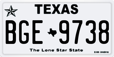 TX license plate BGE9738