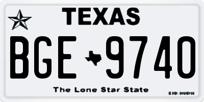 TX license plate BGE9740