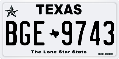 TX license plate BGE9743