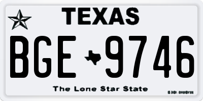 TX license plate BGE9746
