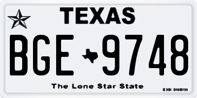 TX license plate BGE9748