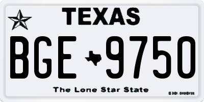 TX license plate BGE9750