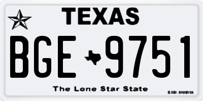 TX license plate BGE9751