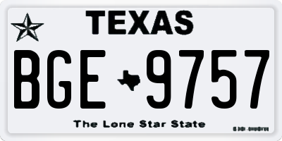TX license plate BGE9757