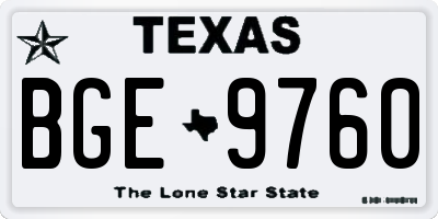 TX license plate BGE9760