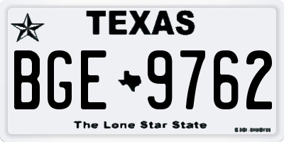 TX license plate BGE9762