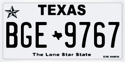 TX license plate BGE9767