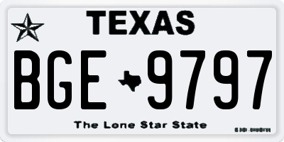 TX license plate BGE9797