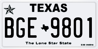 TX license plate BGE9801
