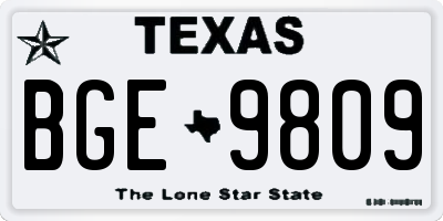 TX license plate BGE9809