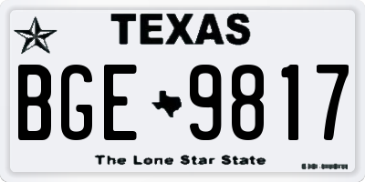 TX license plate BGE9817