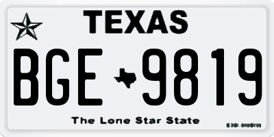 TX license plate BGE9819
