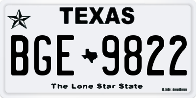 TX license plate BGE9822