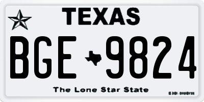 TX license plate BGE9824