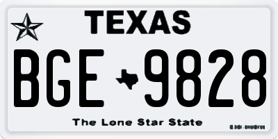 TX license plate BGE9828