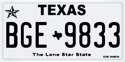 TX license plate BGE9833