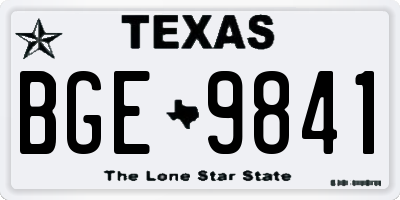 TX license plate BGE9841