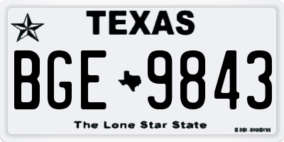 TX license plate BGE9843