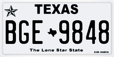TX license plate BGE9848