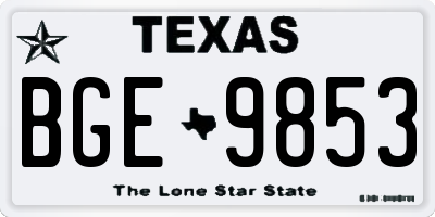 TX license plate BGE9853