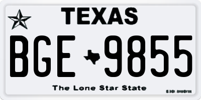 TX license plate BGE9855