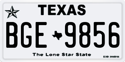 TX license plate BGE9856