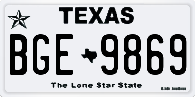 TX license plate BGE9869