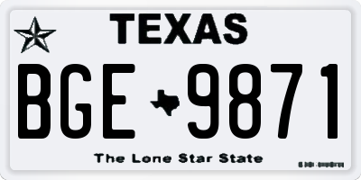 TX license plate BGE9871