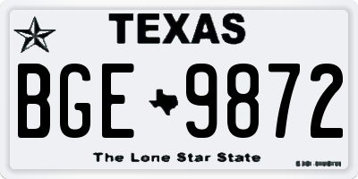 TX license plate BGE9872