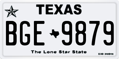 TX license plate BGE9879