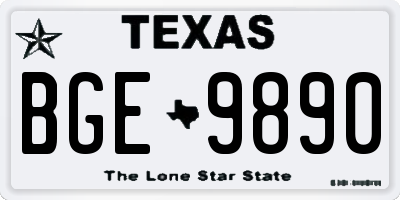 TX license plate BGE9890