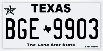 TX license plate BGE9903