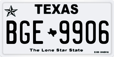 TX license plate BGE9906